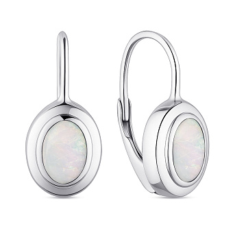 Серебряные серьги с опалом (арт. 7502/9954Поб)