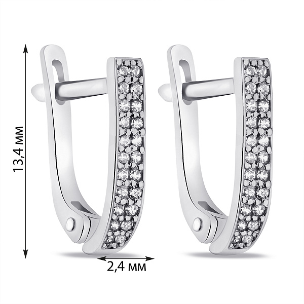 Серьги из серебра с фианитами  (арт. 7502/1-0142.0.2) – изображение 2