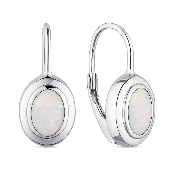 Серебряные серьги с опалом (арт. 7502/9954Поб) – изображение 1