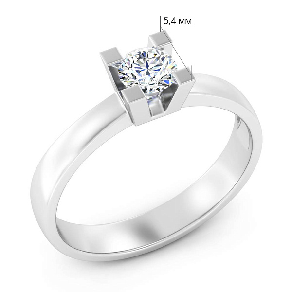 Каблучка з білого золота з діамантом (арт. К01111404146б) – зображення 3