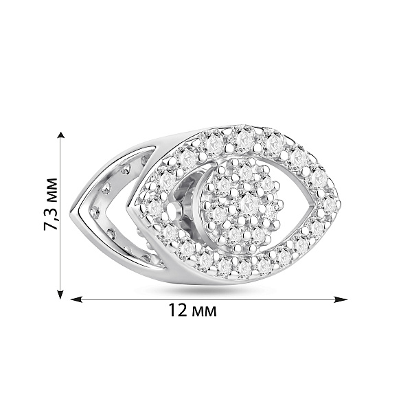 Серебряный шарм глаз с фианитами (арт. 7503/736П) – изображение 2