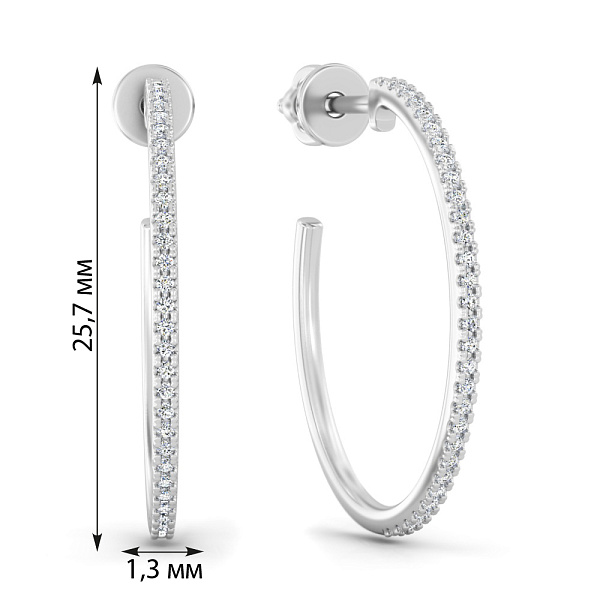 Золоті сережки з діамантами (арт. Т011659010б) – зображення 4