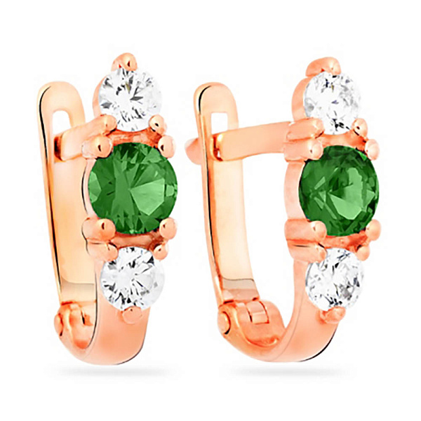 Дитячі золоті сережки з фіанітом (арт. 110316з) – зображення 1