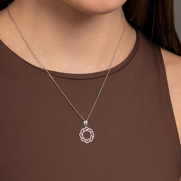 Золотой кулон с рубинами и бриллиантами (арт. 3192089202р) – изображение 2