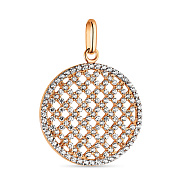 Подвеска с фианитами из красного золота (арт. 422732)