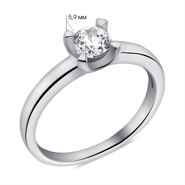 Серебряное кольцо с фианитом (арт. 7501/7031) – изображение 2