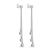 Фото Длинные серебряные серьги Trendy Style с фианитами (арт. 7518/6872)