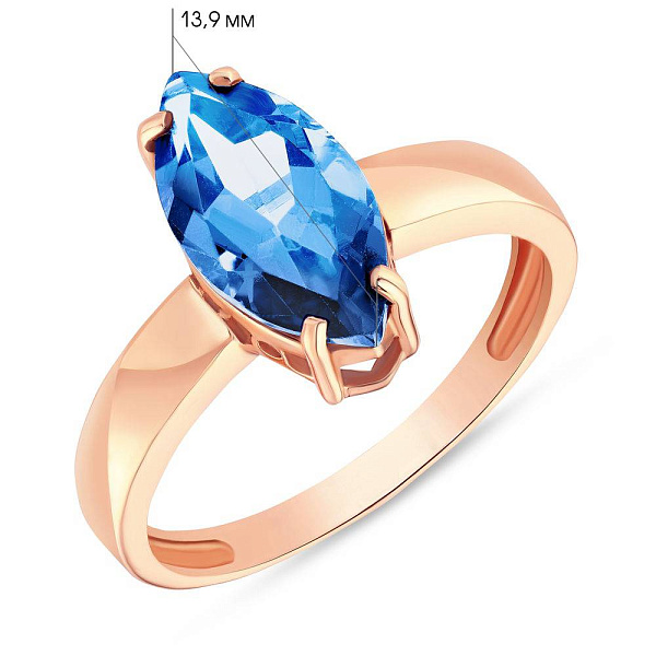 Каблучка з червоного золота з кварцом (арт. 152573) – зображення 2