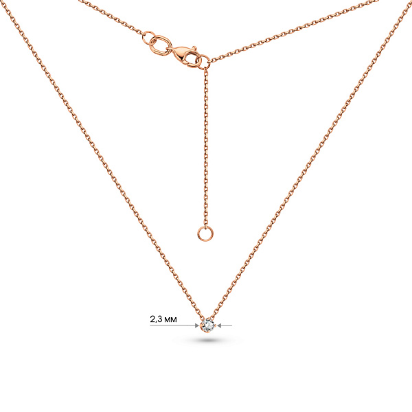 Колье из красного золота с бриллиантом (арт. 7108049201) – изображение 6