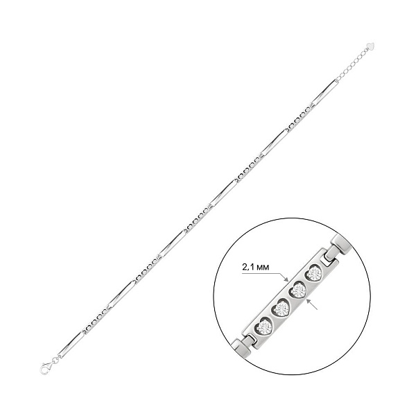 Серебряный браслет с дорожкой из фианитов (арт. 7509/5130) – изображение 2