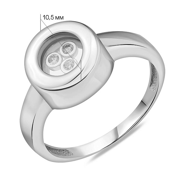 Золотое кольцо с фианитами (арт. 150851/3б) – изображение 2