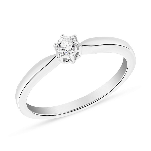 Кольцо для помолвки с бриллиантом из белого золота (арт. К341266010б) – изображение 1