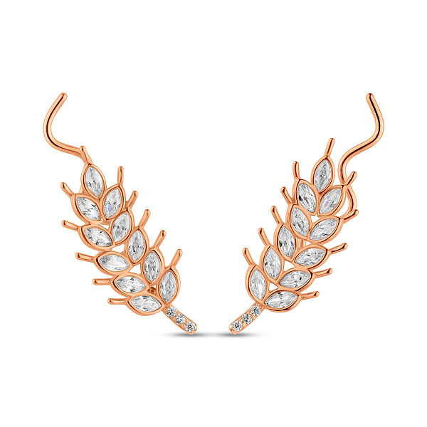 Золотые серьги клаймберы Колосок (арт. 111224) – изображение 1