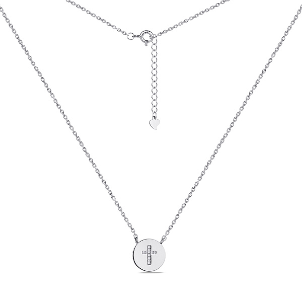 Серебряное колье "Крестик" с фианитами (арт. 7507/1553) – изображение 2