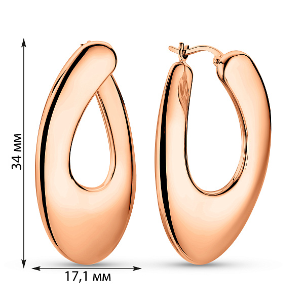 Сережки з червоного золота Francelli (арт. 110998) – зображення 2