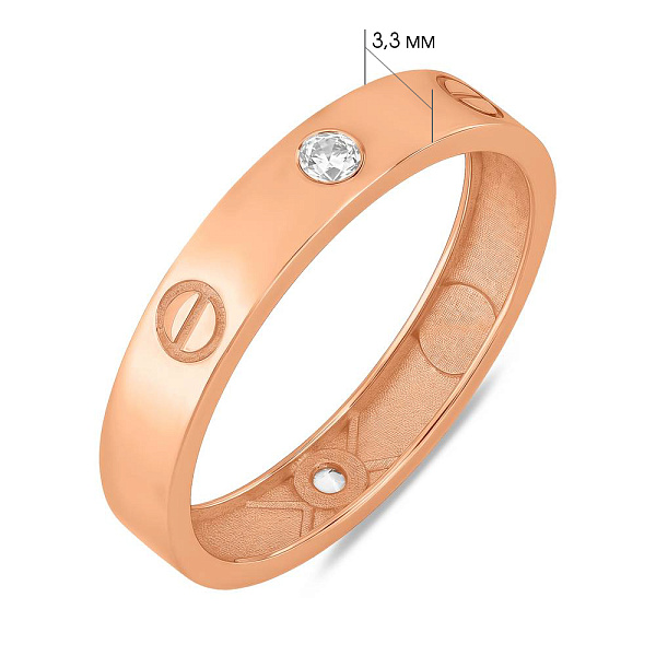 Тонкое золотое кольцо с фианитами (арт. 141454) – изображение 2