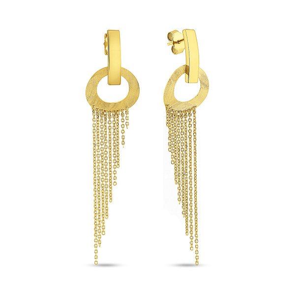 Длинные золотые серьги Francelli с подвеской (арт. 1092058ж) – изображение 1