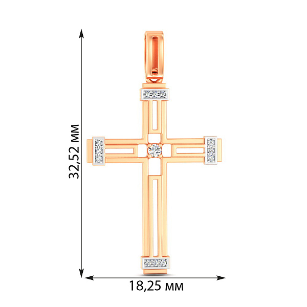 Кулон з червоного золота з діамантами (арт. П011801010) – зображення 2