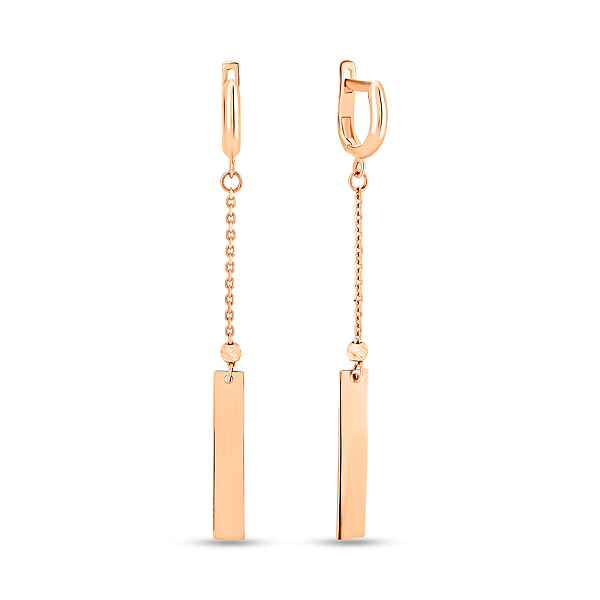 Длинные золотые серьги без камней (арт. 105953) – изображение 1