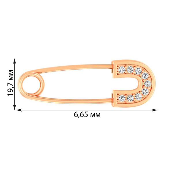 Золота шпилька з діамантами (арт. Ш011612) – зображення 2