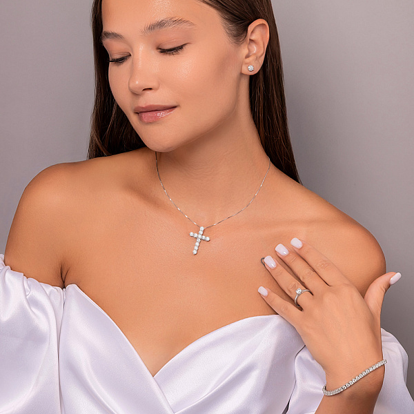 Золотий хрестик з діамантами (арт. 3112455202) – зображення 8