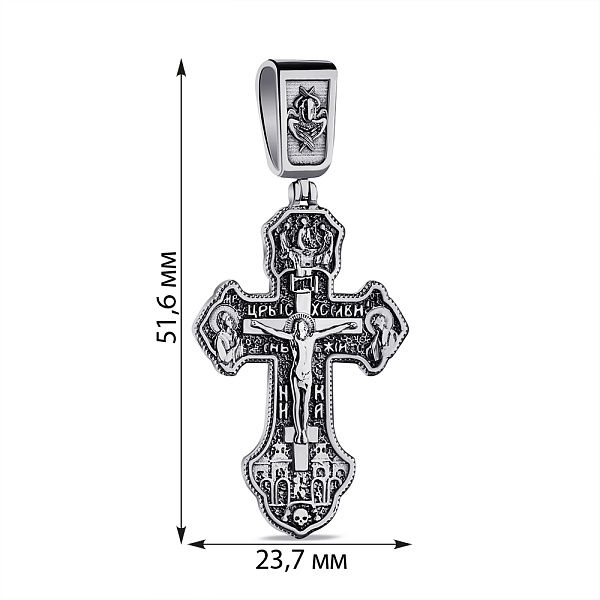 Серебряный крестик с распятием и с чернением (арт. 7904/А174пю) – изображение 2