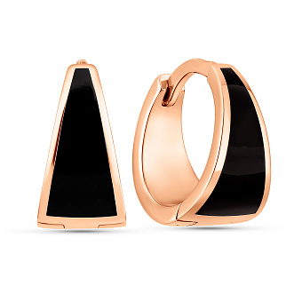 Фото Сережки кільця з червоного золота з емаллю (арт. 110654)