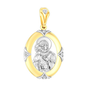 Золотая ладанка Божия Матерь «Владимирская» (арт. 440571ж)