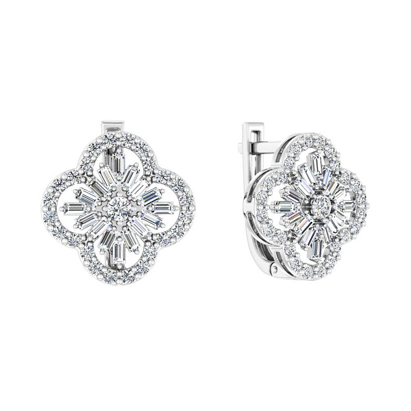 Золотые серьги с бриллиантами (арт. С011497070б) – изображение 1