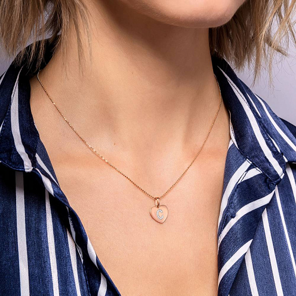 Золотая подвеска Буква С с фианитами (арт. 440956) – изображение 2