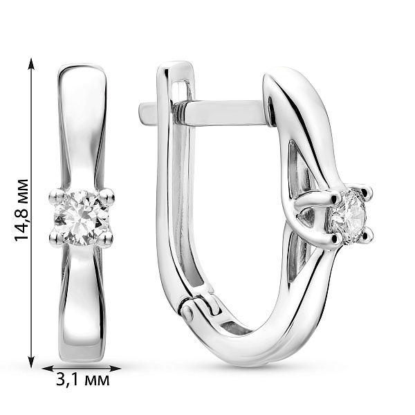 Серьги из белого золота с бриллиантами (арт. С011004015б) – изображение 5