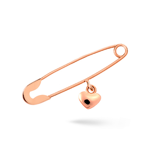 Золотая булавка с подвеской «Сердце» без камней (арт. 360025) – изображение 1