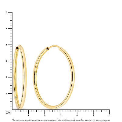 Золотые серьги-кольца в желтом цвете металла (арт. 100023/40ж)