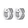 Серебряные серьги-кольца с фианитами (арт. 7502/9117/15) – изображение 1