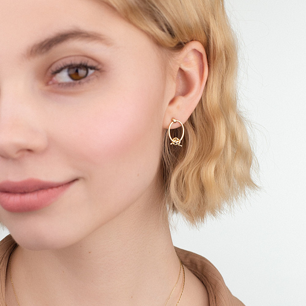 Серьги "Узелок" из желтого золота  (арт. 111106ж) – изображение 3