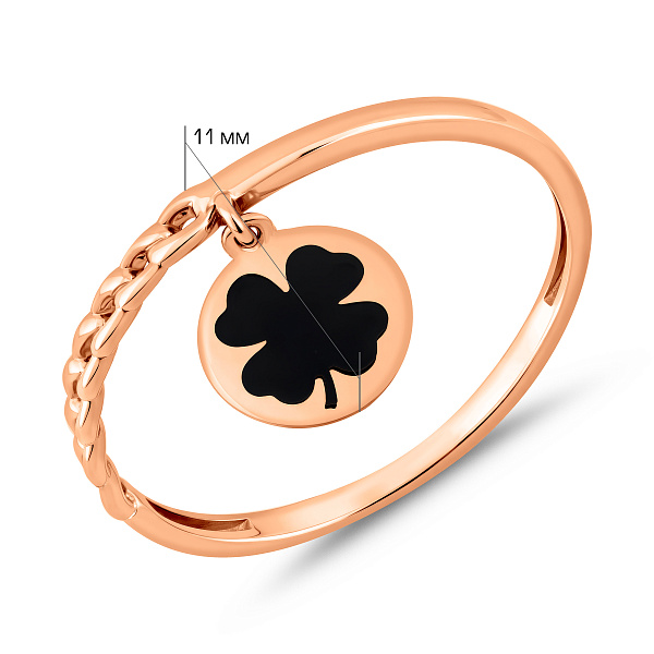 Золотое кольцо с подвеской (арт. 141318еч) – изображение 3