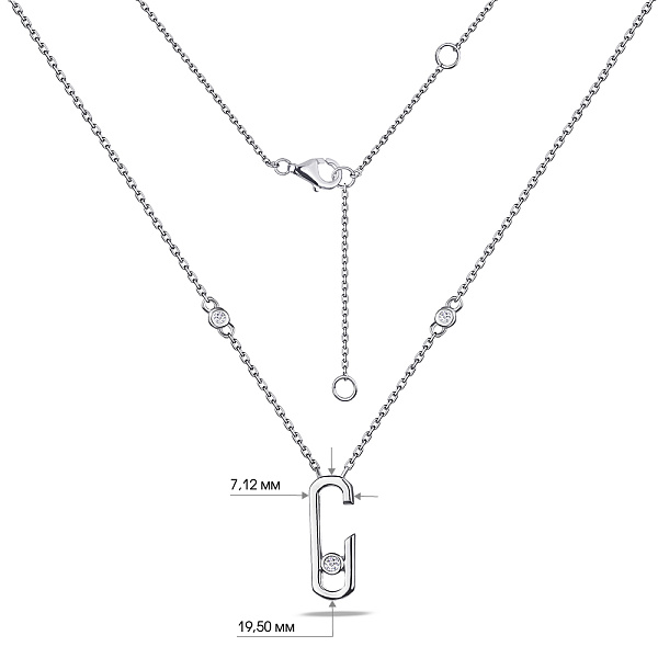Серебряное колье с фианитами (арт. 7507/895) – изображение 3