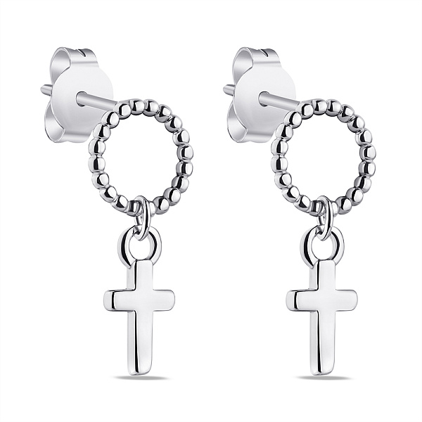 Серебряные серьги-пусеты с подвесками (арт. 7518/6142) – изображение 1