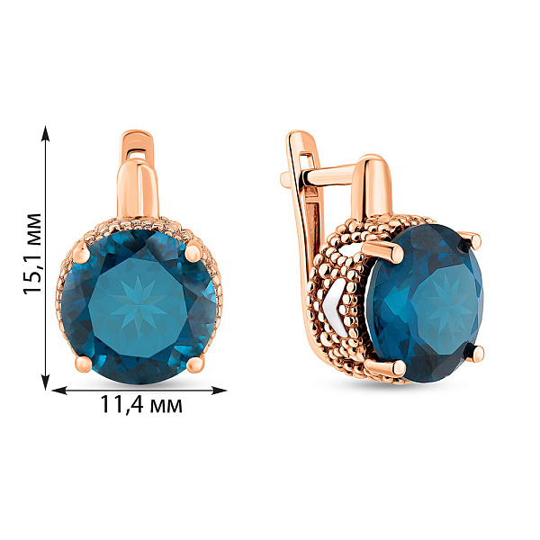 Золотые серьги с кварцем (арт. 110474ПлГ) – изображение 2