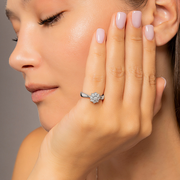 Каблучка з білого золота з діамантами (арт. К011062005б) – зображення 4