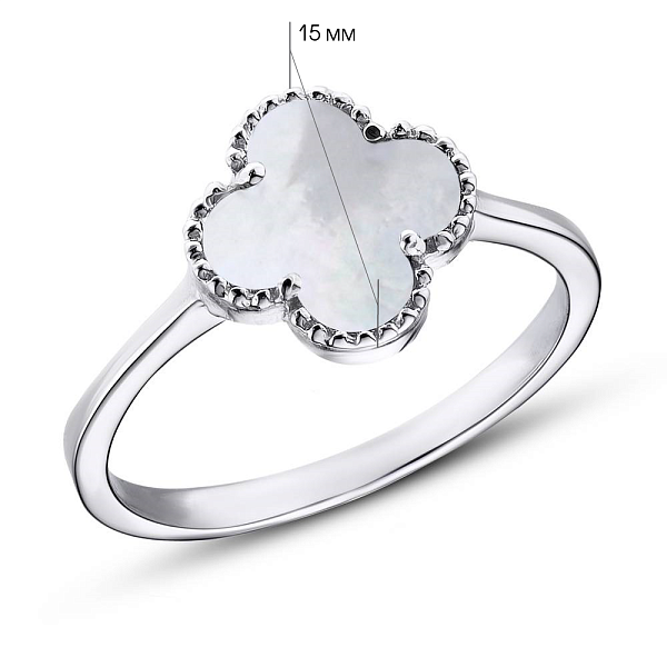 Каблучка срібна з перламутром (арт. 7501/1127/15п) – зображення 2