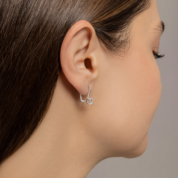 Серьги из белого золота с бриллиантами (арт. С011637030б) – изображение 3