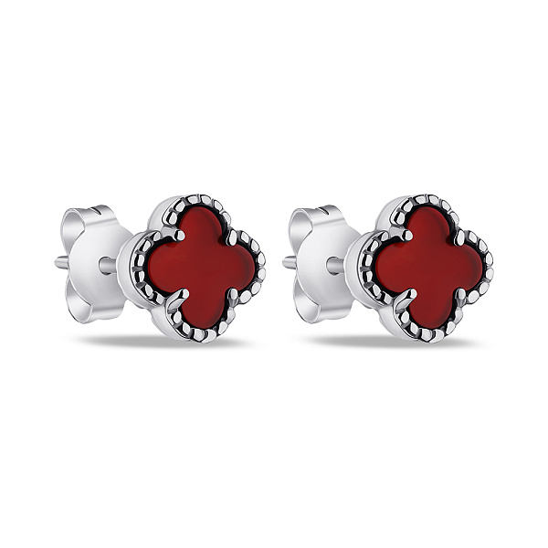 Серьги-пусеты серебряные с сердоликом (арт. 7518/2638/7Срдк) – изображение 1