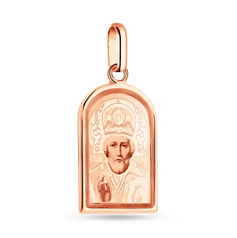 Ладанка з червоного золота Миколай Чудотворець (арт. 402900Н)