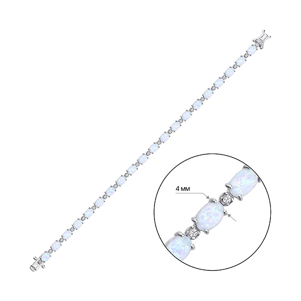 Серебряный браслет с опалом и фианитами (арт. 7509/4011Поб) – изображение 2