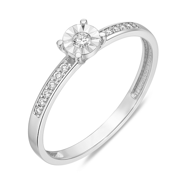 Золота каблучка для заручин з діамантами (арт. К011745010б) – зображення 1