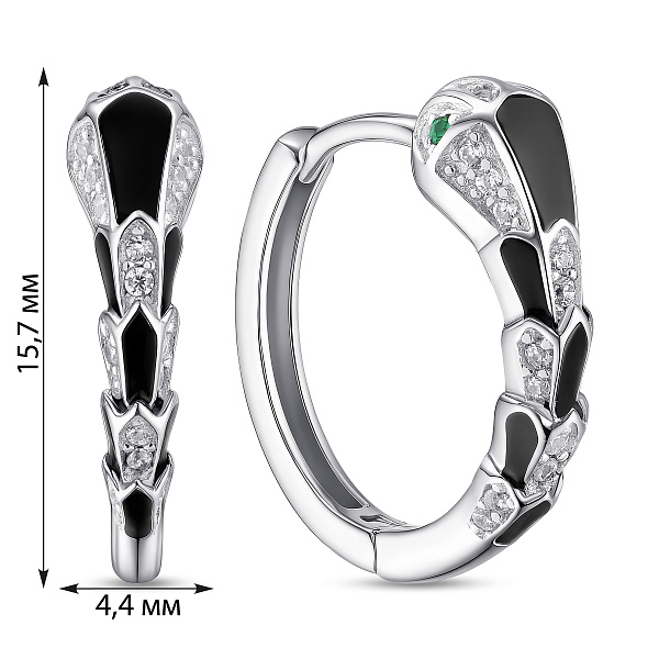 Серебряные серьги-конго Змея (арт. 7502/10081/15аз) – изображение 2