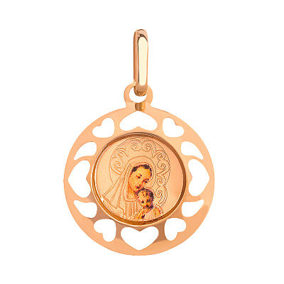 Золотая ладанка иконка «Божья Матерь с младенцем» (арт. 421055)