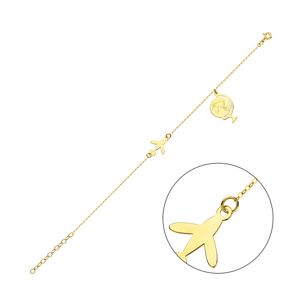 Браслет из желтого золота с подвеской (арт. 326962ж) – изображение 1