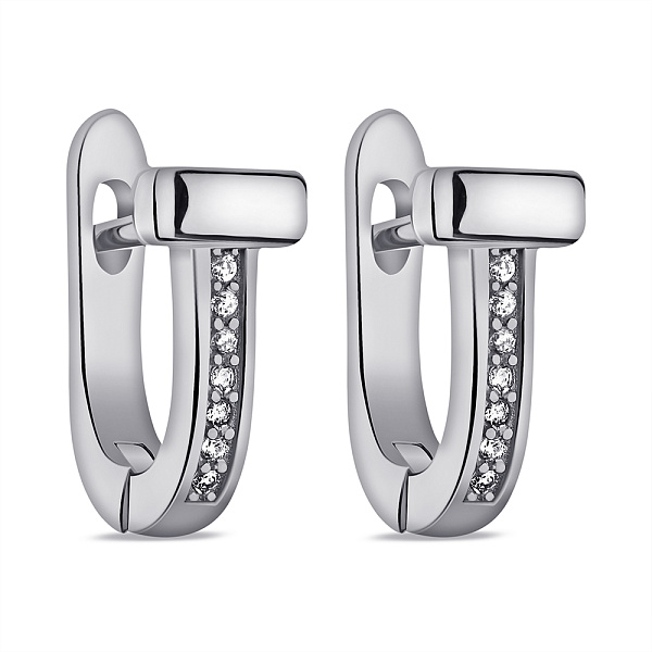 Серебряные серьги с дорожкой из фианитов (арт. 7502/9717) – изображение 1